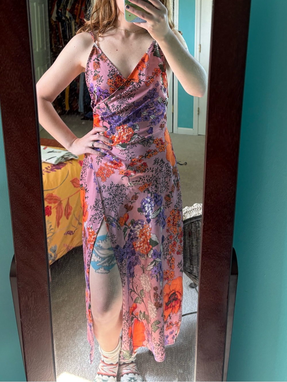 Urban Outfitters Floral Midi Slip Dress sz small